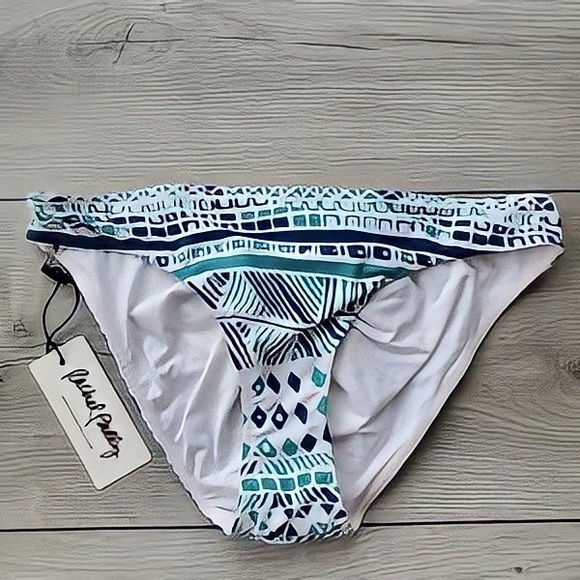 Rachel Pally Blue Aloha Hawaii Back Tie Bikini Bottoms with Cutout - Picture 4 of 8
